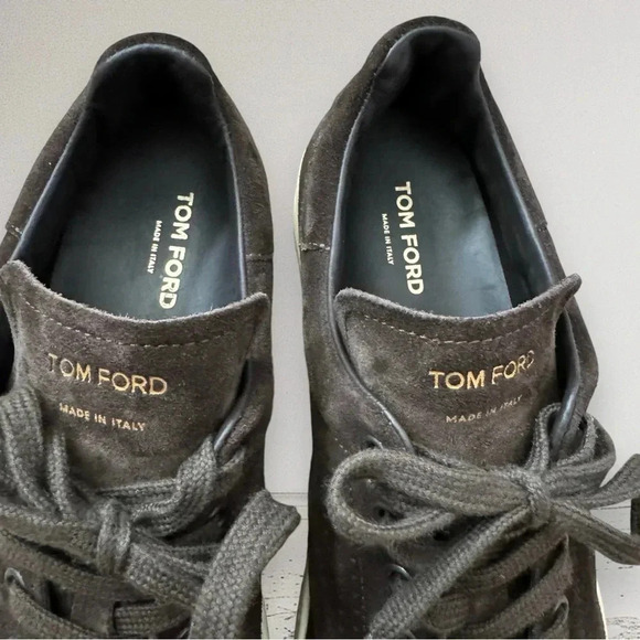 RARE TOM FORD Men's Warwick Suede Sneakers Dark Brown Size 11 - Picture 6 of 15